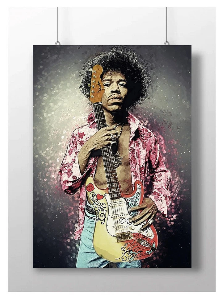 JIMI HENDRIX POSTER WALL ART PRINT GUITAR MUSIC LEGEND LARGE A4 A3 SIZE - Image 1 of 1