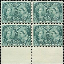 Canada Mint NH F+ 2c Scott #52i Block Dark Green 1897 Diamond Jubilee Stamps