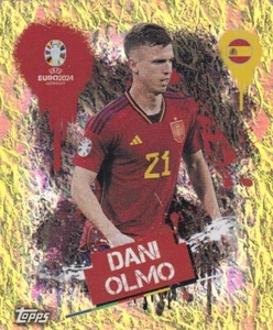 Adesivo Topps UEFA Euro 2024 Svizzero ESP 3 Dani Olmo Artista Oro Parallelo - Foto 1 di 2