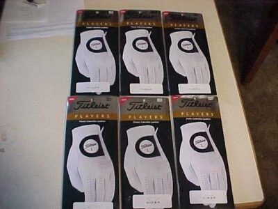 NUEVOS 6 PEQUEÑOS GUANTES DE GOLF TITLEIST JUGADORES DE CUERO PARA ZURDOS HOMBRES, GUANTE DERECHO Foto 1 de 4