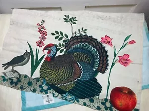 John Derian TURKEY Tea Towel Fall Collage Print 20"x30" Cotton Linen Farmhouse - Picture 1 of 11