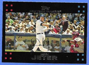 2007 Topps Derek Jeter  with President Bush in Background