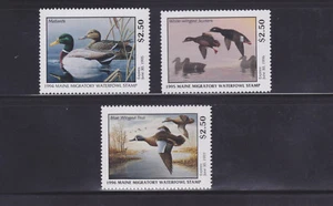 State Hunting/Fishing Revenues - ME - 1994-96 Duck Stamps - 3 Different - MNH - Picture 1 of 1