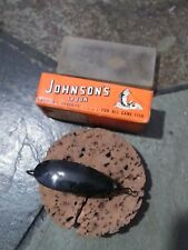 Old Johnson's Spoon No. Silver Minnow with Original Box - black color