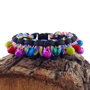 Rainbow Paracord Charm Bracelet Friendship Festival Bracelet Handmade in UK - Picture 1 of 2