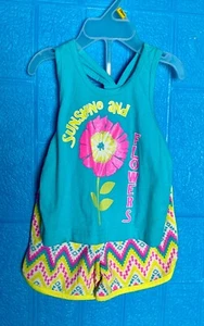 GIRL BABY TODDLERS SUMMER SLEEVELESS TOP AND SHORT SET SIZE 12M - Picture 1 of 2
