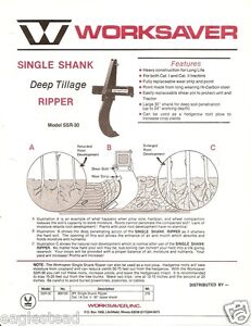 Farm Implement Brochure - Worksaver - Ripper Shank Subsoiler Tillage (F2414)