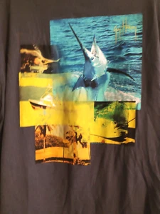 Guy Harvey Hemd Herren XL Grau Rundhals Kurzarm Angeln Strand Bluewater - Bild 1 von 7