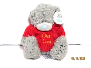 Oso de peluche Me To You One I Love carta blanca peluche 5" sentado relleno con etiqueta - Imagen 1 de 7