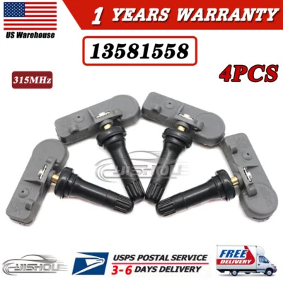 (4) 13581558 NUEVO Monitor de presión de neumáticos Sensores TPMS para GM Chevy GMC 315 MHz Foto 1 de 4