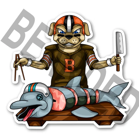 Cleveland Browns VS Miami Dolphins MASCOT FIGHTS MAGNET - NFL FOOTBALL Cover