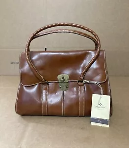 Patricia Nash Tan Leather Satchel Purse Bag Vienna Heritage with Dust Bag - Picture 1 of 24