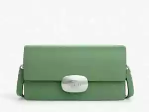 Coach Eliza A tracolla Small Flap in pelle di vitello verde morbido raffinata CP045 - Foto 1 di 7