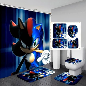 Super Sonic Cartoon Bathroom Sets, Shower Curtain Sets - Picture 1 of 3