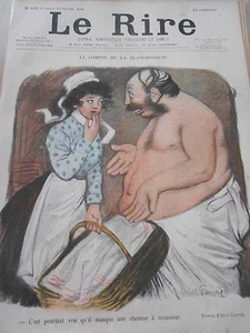 Caricature 1900 de Abel Faivre Le Compte de la Blanchisseuse - Picture 1 of 1