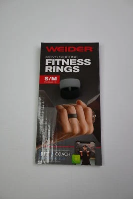 Anillos de fitness de silicona Weider para hombre negros/grises pequeños/medianos (7-9) Foto 1 de 4