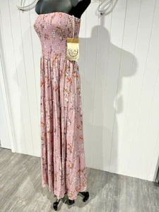 Sunday Mi Amor floral strapless maxi dress pink Size XS - Picture 1 of 4