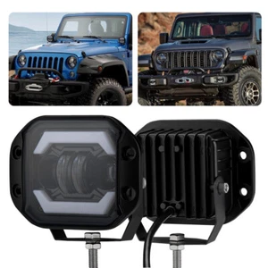 2x 5" pulgadas montaje empotrado LED luz de trabajo 25W H4 faro de conducción halo señal de giro - Imagen 1 de 15