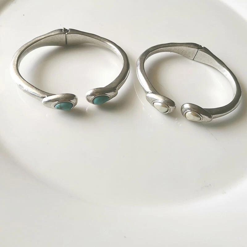 全新 Lucky Brand 椭圆形开放式手镯 礼物 复古 女式 派对珠宝 2 种颜色 选择 — 第 1/4 张图片