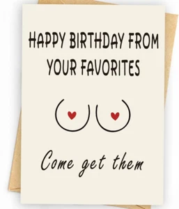 Naughty Birthday Card for Men, Husband, Boyfriend, and Him | Happy Birthday Gift - Picture 1 of 5