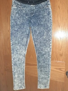 Sonoma Perfectly Soft Girls Acid Wash Jeggings Size 12 elastic drawstring waist - Picture 1 of 12