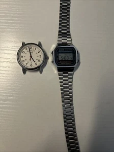 Two Watches - TIMEX Weekender And Casio A168W **NO WATCH BAND** - Picture 1 of 8