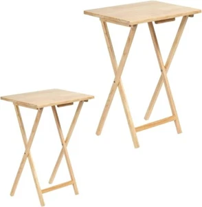 zeeyrak Premium Space Efficient Quality set of 2 Folding Side Table - Picture 1 of 7