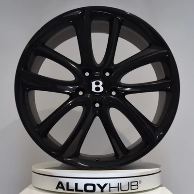 ORIGINAL BENTLEY CONTINENTAL GT GTC 5 SPEICHEN 22" ZOLL GLANZ SCHWARZ ALUFELGEN X4 - Bild 1 von 3