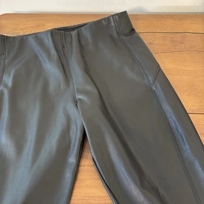 Nordstrom High Waist Faux Leather Hybrid Leggings Pants Women’s Large Black - Image 1 of 4