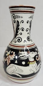 Vintage Italian Siena Art Pottery Resting Deer Stag 9" Vase Signed READ - Picture 1 of 14