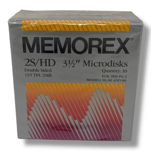 Microdisques haute densité Memorex 2S/HD 3,5" 10 disques SCELLÉS - Photo 1/6