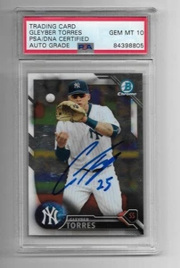 Gleyber Torres 2016 Bowman CHROME PSA/DNA Certified Authentic Auto GEM MINT 10 - Picture 1 of 2
