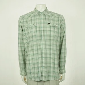 Howler Bros H Bar B Tech Snap Western Shirt Mens Large Green Plaid Work Brothers - Picture 1 of 5