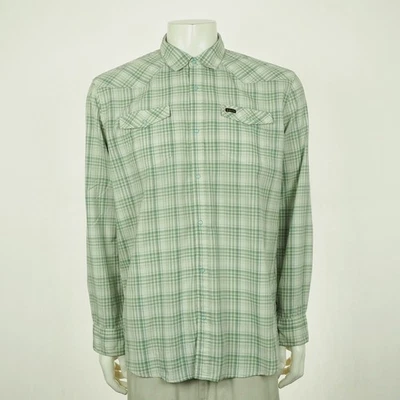 Howler Bros H Bar B Tech Snap Western Shirt Mens Large Green Plaid Work Brothers - Image 1 of 4