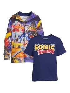 Sonic the Hedgehog Toddler Boy Sublimated Zip Up Hoodie and T-Shirt Set, Size 4T - Picture 1 of 1