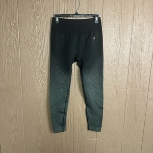 Gymshark Adapt Seamless Ombre Pull On Leggings Black Gray Workout Compression L - Picture 1 of 5