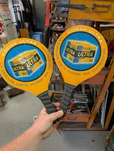 Vintage Kodak Ultra Film Advertising Tennis Paddles Store Display Promotional - Picture 1 of 5