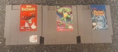 NES GAME CARTRIDGE LOT- BATTLETOADS, FESTERS QUEST, WRATH OF THE BLACK MANTA!! - Image 1 of 4