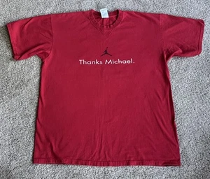 Michael Jordan vintage TShirt Mens Large Red 'Thanks Michael' MVP Scoring Title - Picture 1 of 4