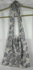 Free People Blue Paisley Linen Cloth Lightweight Shopping Tote Bag Reusable Boho - Picture 1 of 4