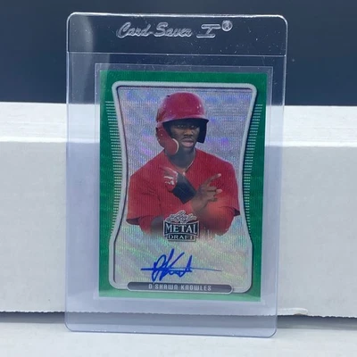 2020 Leaf Metal Draft Green Wave D'Shawn Knowles #BAP-DSK 1/5 Bookend - Image 1 of 2