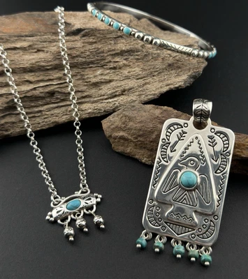Brighton SOUTHWEST DREAMS Silver and Turquoise Necklace, Pendnat and Bracelet Se - Image 1 of 4