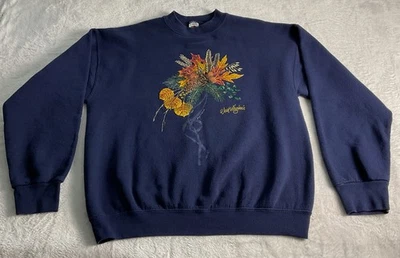 Sudadera vintage Fall Leaves West Virginia para mujer azul marino talla grande Foto 1 de 4