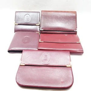NO TARIFF Cartier Geldbörse 5er Set Bordeaux Leder 1566378 - Bild 1 von 10