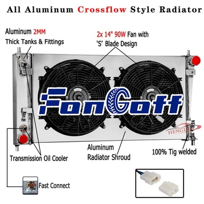 3 Row Radiator Shroud Fan For 2004-2008 Ford F150 Expedition Lincoln 5.4L V8 AT - Image 1 of 4