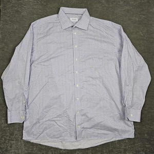 Eton Hemd Herren 19 Classic Fit Blau Weiß Micro Blumendruck Elegant Knopfleiste - Bild 1 von 8