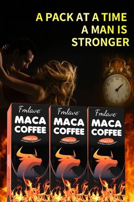 3 Pack Coffee Maca Ginseng Coffee for Men Relieve Stress Sexual Desire Energy - Image 1 of 4