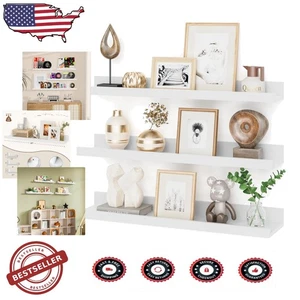 Robustes 24 Zoll weißes Schweberegal Set - ideal für Wohnzimmer & Kinderzimmer - Bild 1 von 9