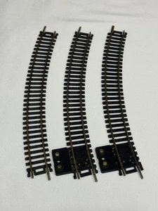 HO Scale Atlas Lot 3 Brass Snap Track Curved 18" R & 2 Terminal Train Track Used - Picture 1 of 4