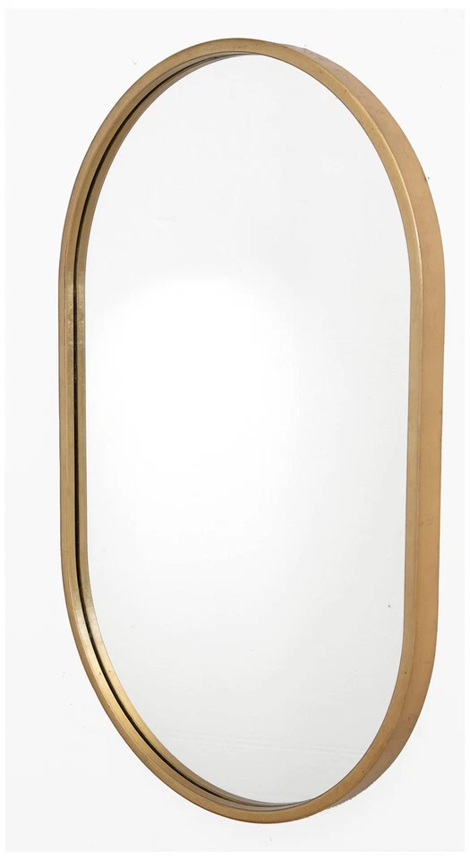 Oval Vanity Accent Wall Mirror Modern Gold Leaf Iron Frame 20" Wide for Bedroom - Image 1 of 1